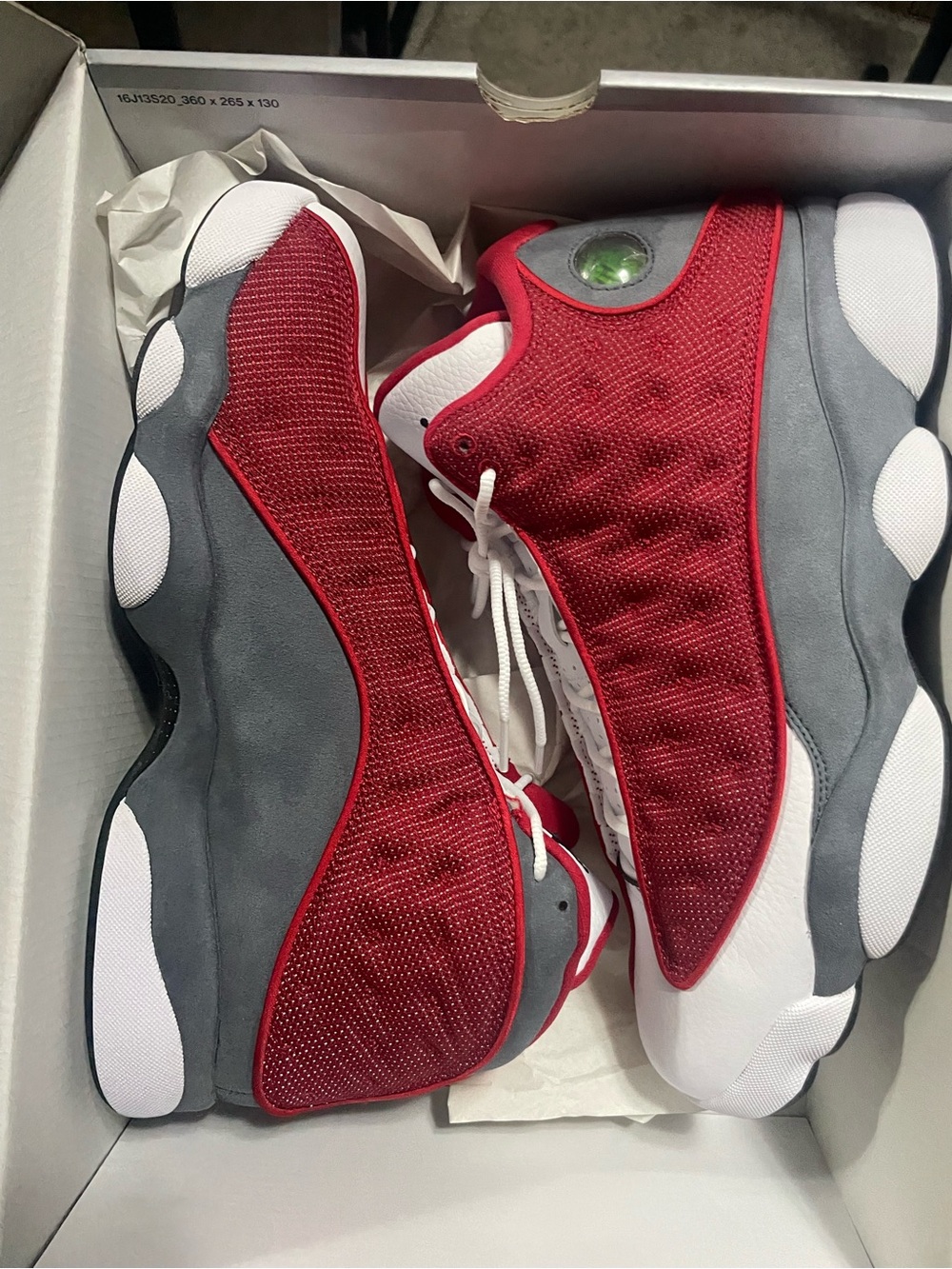 Jordan 13 Gym Red Flint Grey Size 12